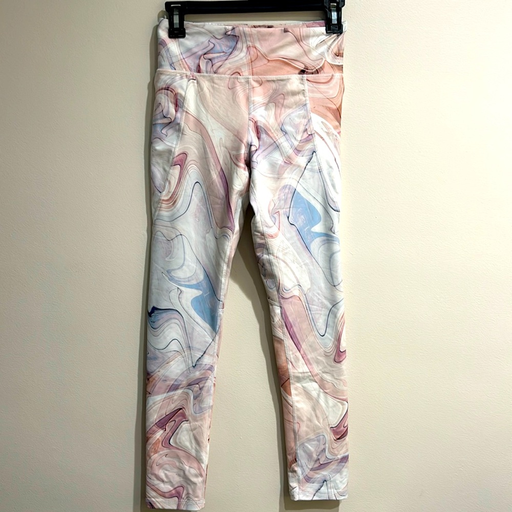 Old Navy Elevate Leggings - marble pink/purple - girls XL